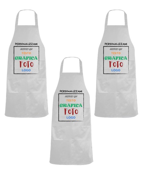 Kit 3 Grembiuli Professionali Personalizzabili Fratelliditalia - Paravanti Traspiranti Regular Fit con Tasca - Made in Italy