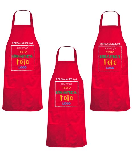 Kit 3 Grembiuli Professionali Personalizzabili Fratelliditalia - Paravanti Traspiranti Regular Fit con Tasca - Made in Italy