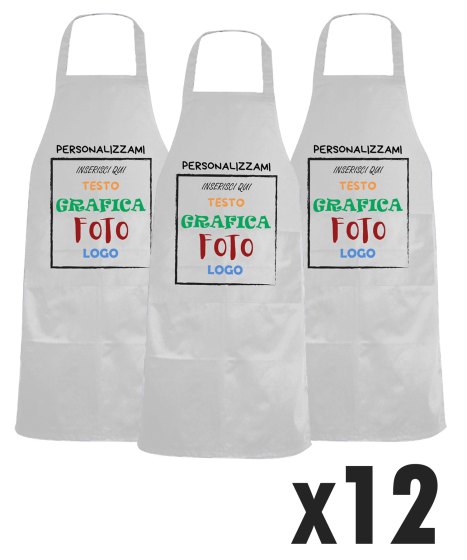 Stock 12 Grembiuli Professionali Personalizzabili Fratelliditalia - Fornitura Ristorante e Cucina - Made in Italy