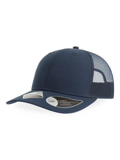 Cappellino trucker BRYCE a 6 pannelli personalizzabile in poliestere riciclato