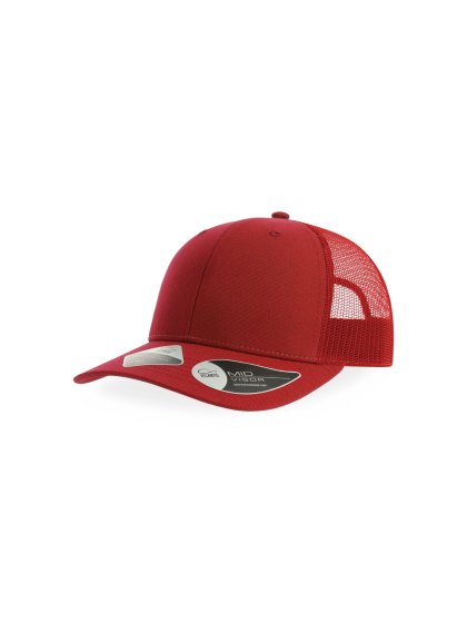 Cappellino trucker BRYCE a 6 pannelli personalizzabile in poliestere riciclato