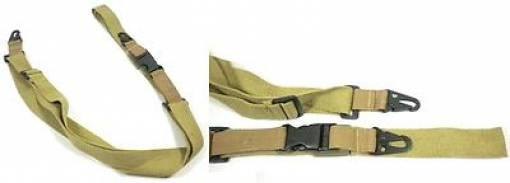 Cinghia softair kr022 tan a 3 punti royal moschettoni in metallo