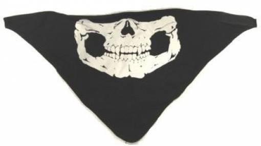 Bandana softair nera teschio per viso skull