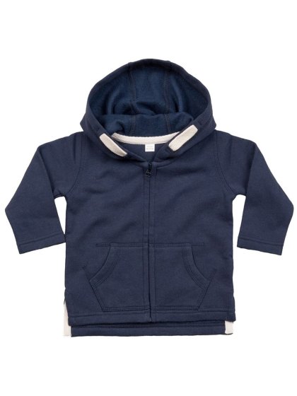Baby Zipped Hoodie Felpa Baby con Zip e Cappuccio Personalizzabile in Cotone Riciclato