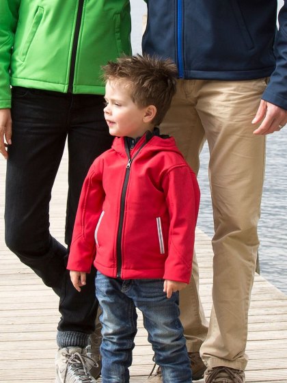 Junior Hooded Soft Shell Jacket Giacca Softshell Junior con Cappuccio Impermeabile e Antivento