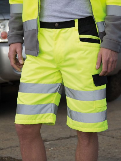 Pantaloncini Cargo Alta Visibilita' con Bande Riflettenti