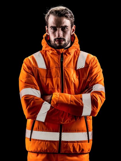 Recycled Ripstop Padded Safety Jacket- Giacca di sicurezza imbottita ripstop riciclata alta visibilita'