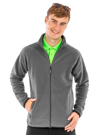 Maglia in micropile riciclato con zip intera eco-friendly