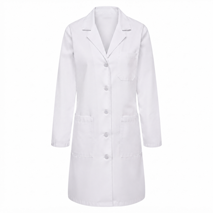 Camice donna bianco puro cotone laboratorio farmacista erboristeria veterinario - Personalizzabile con il tuo logo