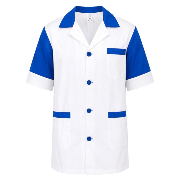 Camice supermercato lavoro made in Italy blu estivo mezze maniche - Personalizzabile con il tuo logo