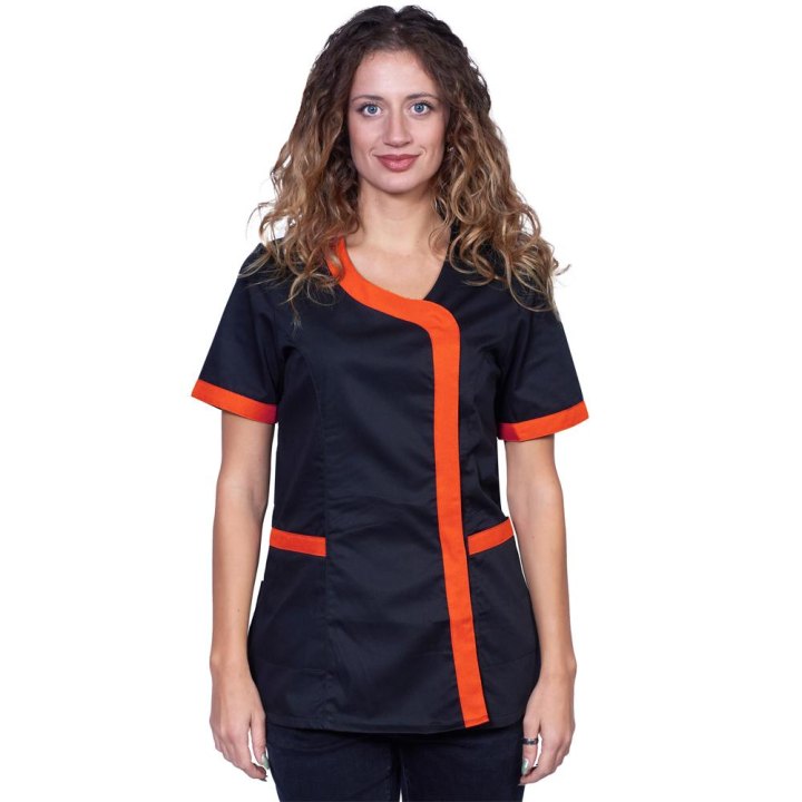 Camice casacca grembiule lavoro nero donna parrucchiera estetista centro estetico vari colori taglie dalla XS alla XXXL