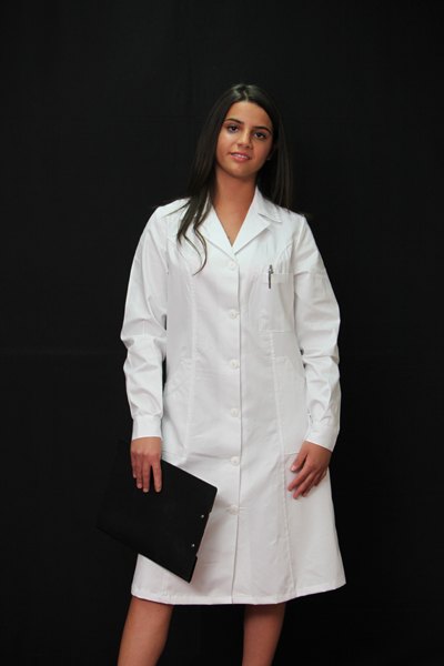 Camice da donna medico farmacista erboristeria in cotone classico ospedaliero - Personalizzabile con il tuo logo