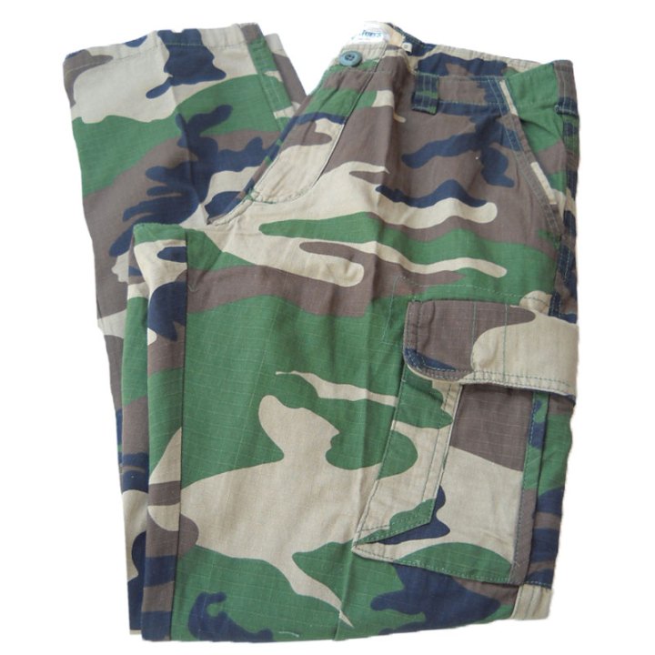 Pantalone militare mimetico verde caccia pesca estivo rip stop soft air uomo