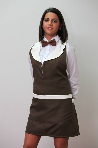 Grembiule zip donna barista lavoro bar ristorante sala albergo hotel cameriera - Personalizzabile con il tuo logo