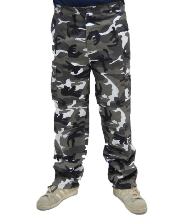 Pantalone pantaloni uomo urban cargo bianco nero lavoro camouflage mimetico