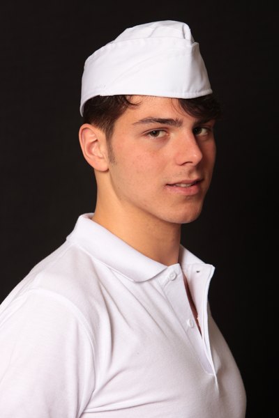 Cappello bustina bicolore cuoco pizzaiolo ristorazione pasticciere cucina unisex