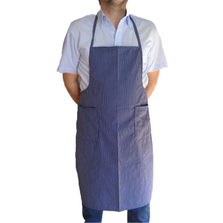 Grembiule paravanti gessato blu vineria pub ristorante pizzeria cucina cuoco - Personalizzabile con il tuo logo