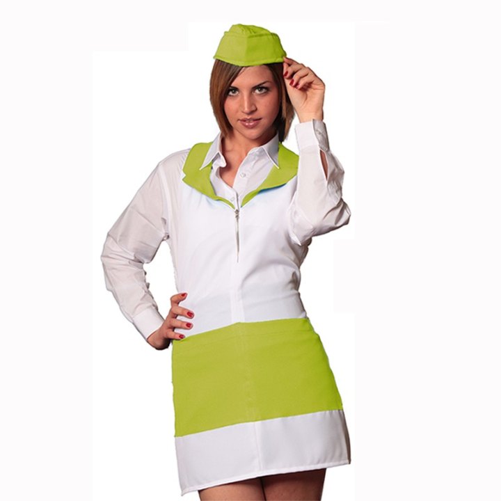 Grembiule zip donna barista gilet bar ristorante sala albergo hotel cameriera - Personalizzabile con il tuo logo