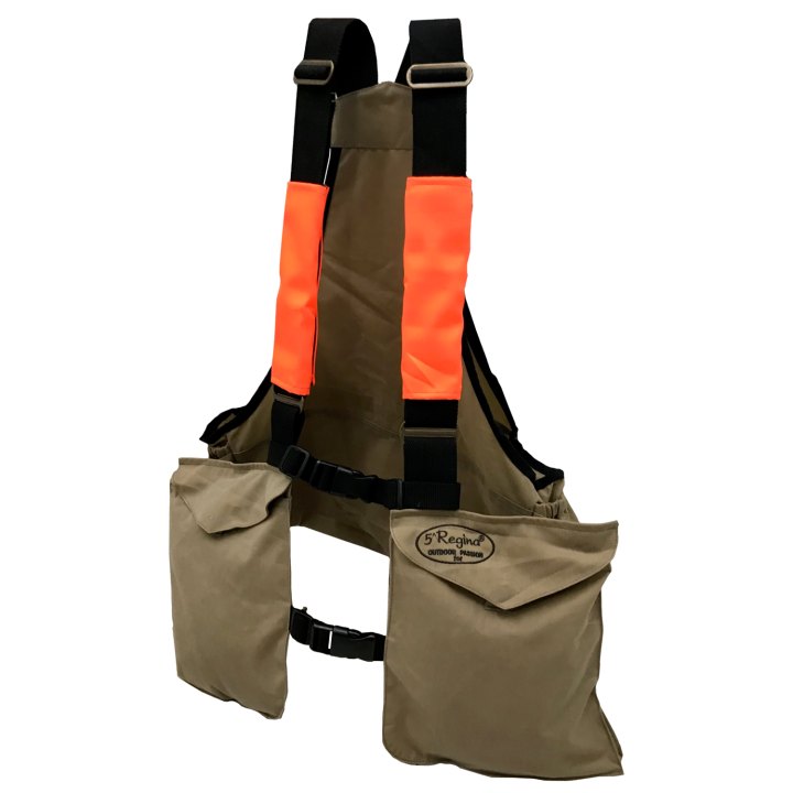 Trisacca arancio portabottiglia caccia tasche resistente abrasioni carniere - Personalizzabile con il tuo logo