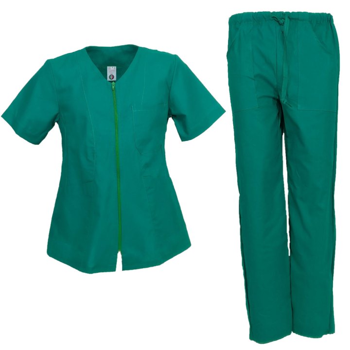 Completo zip infermiere oss cotone mezze maniche divisa estetista dottore - Personalizzabile con il tuo logo