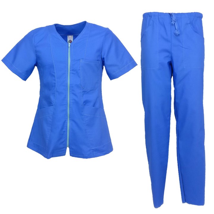 Completo zip infermiere oss cotone mezze maniche divisa estetista dottore - Personalizzabile con il tuo logo