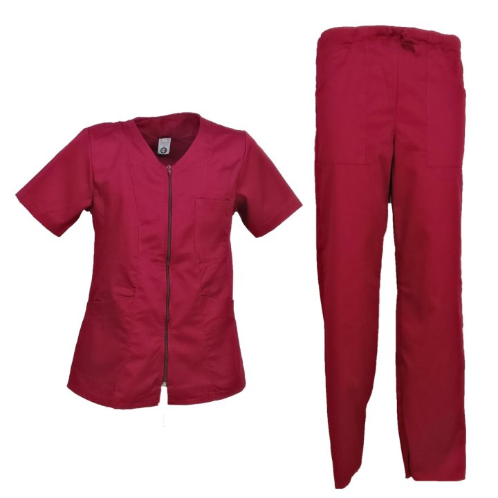 Completo zip infermiere oss cotone mezze maniche divisa estetista dottore - Personalizzabile con il tuo logo