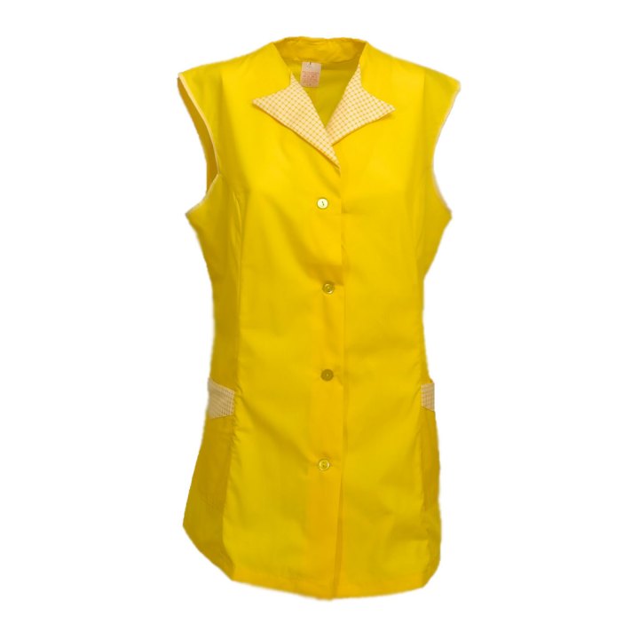 Camice smanicato donna giromanica bottoni estivo pulizie lavoro made in Italy - Personalizzabile con il tuo logo