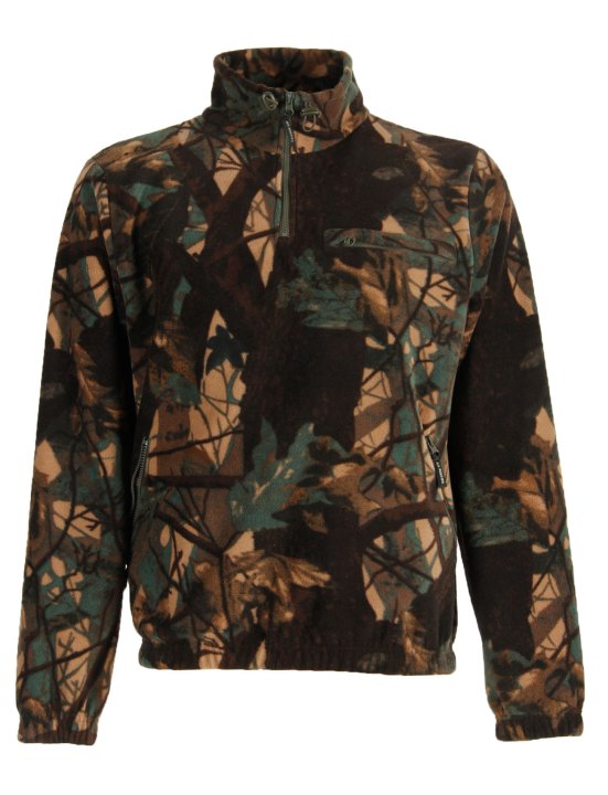 Maglia maglione in pile caccia uomo bosco verde neve sportivo caldo tasche - Personalizzabile con il tuo logo