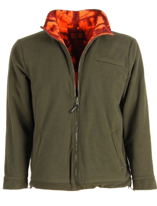Maglia maglione caccia reversibile verde abbigliamento tecnico arancio - Personalizzabile con il tuo logo