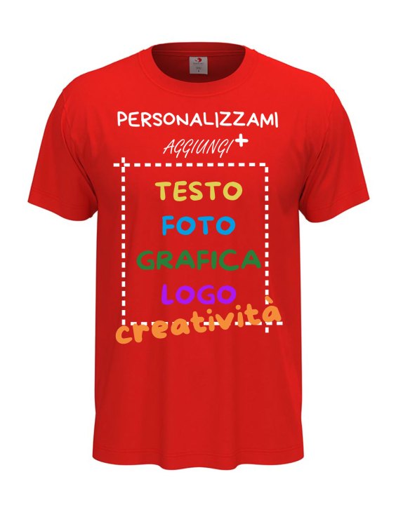 T Shirt manica corta uomo girocollo cotone  vari colori da XXS a 5XL STAMPA DIRETTA su tessuto PERSONALIZZATA