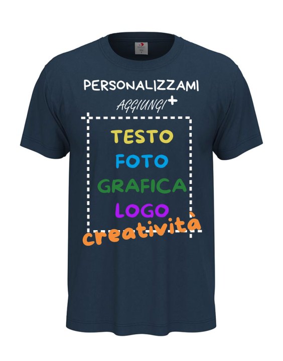 T Shirt manica corta uomo girocollo cotone  vari colori da XXS a 5XL STAMPA DIRETTA su tessuto PERSONALIZZATA