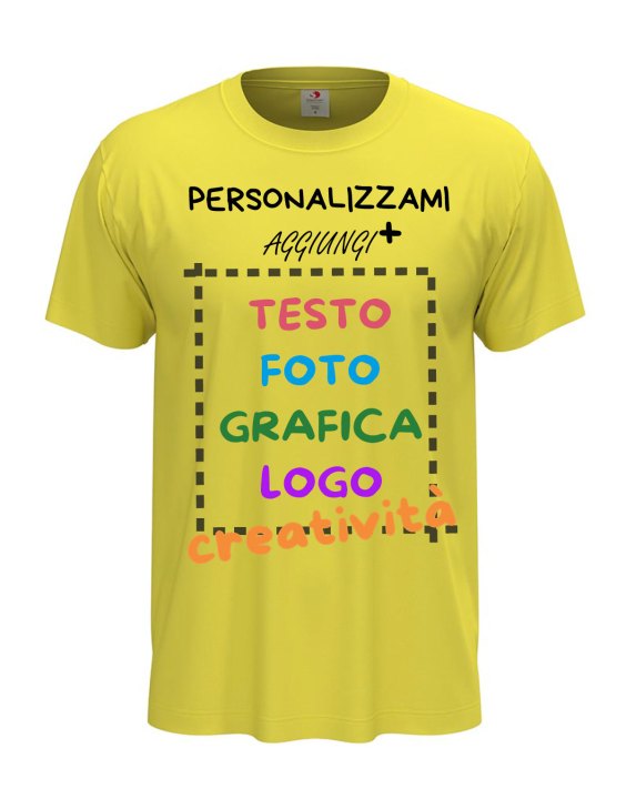 T Shirt manica corta uomo girocollo cotone  vari colori da XXS a 5XL STAMPA DIRETTA su tessuto PERSONALIZZATA