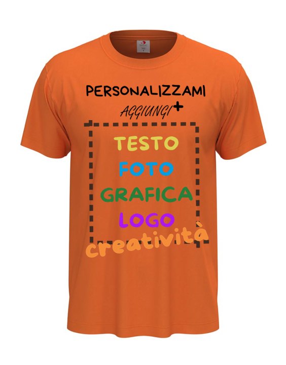 T Shirt manica corta uomo girocollo cotone  vari colori da XXS a 5XL STAMPA DIRETTA su tessuto PERSONALIZZATA