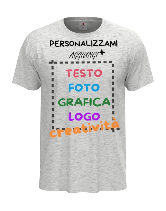 T Shirt manica corta uomo girocollo cotone  vari colori da XXS a 5XL STAMPA DIRETTA su tessuto PERSONALIZZATA