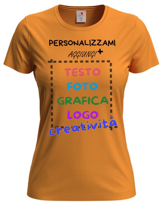 T-Shirt manica corta donna girocollo  cotone vari colori da XXS a 3XL STAMPA DIRETTA su tessuto o dft PERSONALIZZA CON IL TUO LOGO