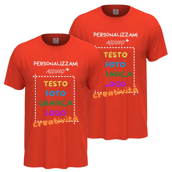 2x T-Shirt manica corta uomo girocollo cotone  vari colori da XXS a 5XL STAMPA DIRETTA o DTF su tessuto PERSONALIZZA CON IL TUO LOGO