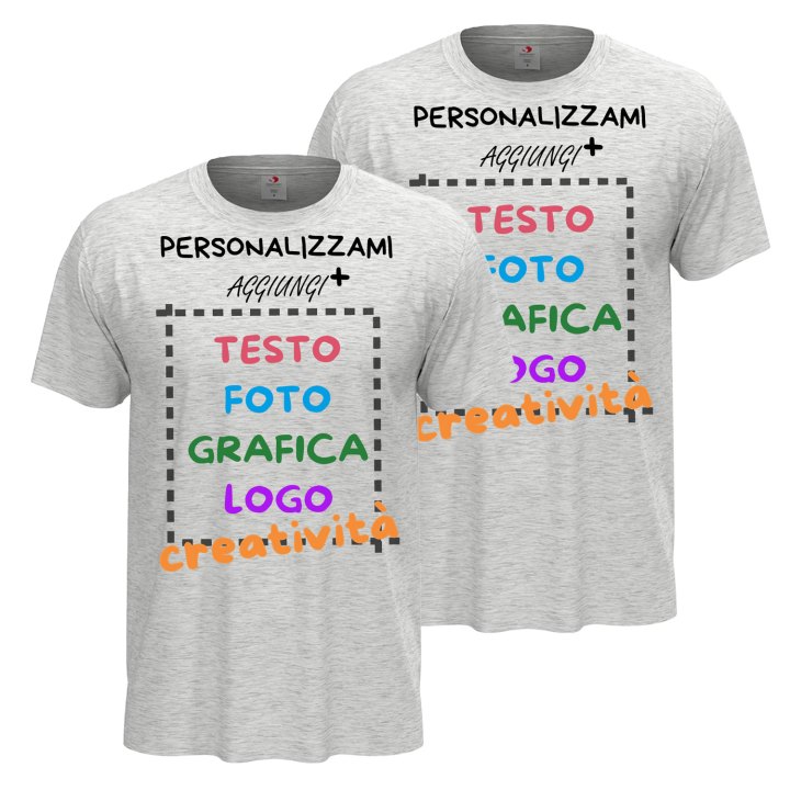 2x T-Shirt manica corta uomo girocollo cotone  vari colori da XXS a 5XL STAMPA DIRETTA o DTF su tessuto PERSONALIZZA CON IL TUO LOGO