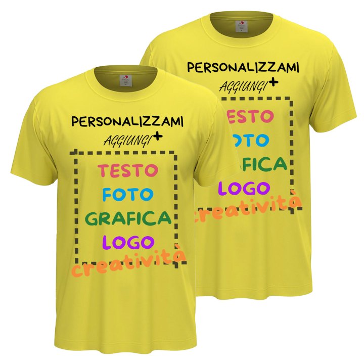 2x T-Shirt manica corta uomo girocollo cotone  vari colori da XXS a 5XL STAMPA DIRETTA o DTF su tessuto PERSONALIZZA CON IL TUO LOGO