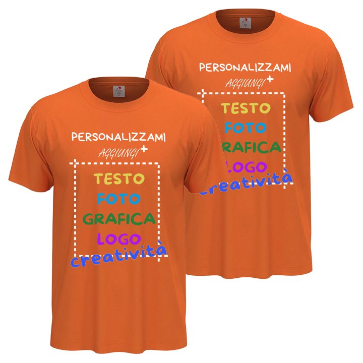 2x T-Shirt manica corta uomo girocollo cotone  vari colori da XXS a 5XL STAMPA DIRETTA o DTF su tessuto PERSONALIZZA CON IL TUO LOGO