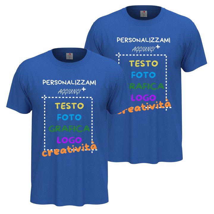 2x T-Shirt manica corta uomo girocollo cotone  vari colori da XXS a 5XL STAMPA DIRETTA o DTF su tessuto PERSONALIZZA CON IL TUO LOGO