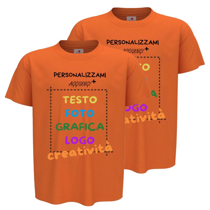 2x T-Shirt manica bambino girocollo cotone pettinato 155 gr vari colori da 1 a 13 anni - PERSONALIZZA CON IL TUO LOGO