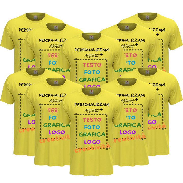 10x T-Shirt manica corta uomo girocollo cotone  vari colori da XXS a 5XL STAMPA DIRETTA su tessuto o DTF PERSONALIZZA CON IL TUO LOGO