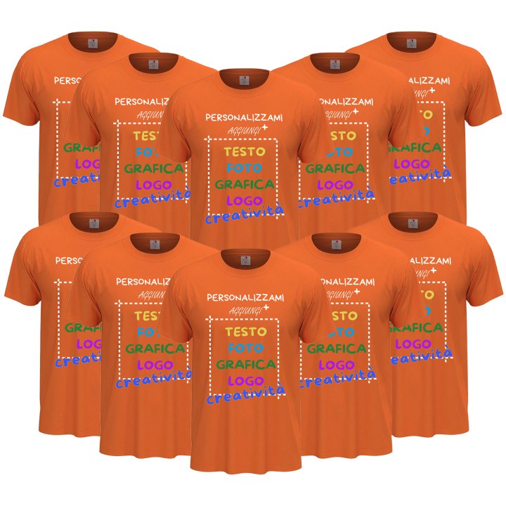 10x T-Shirt manica corta uomo girocollo cotone  vari colori da XXS a 5XL STAMPA DIRETTA su tessuto o DTF PERSONALIZZA CON IL TUO LOGO