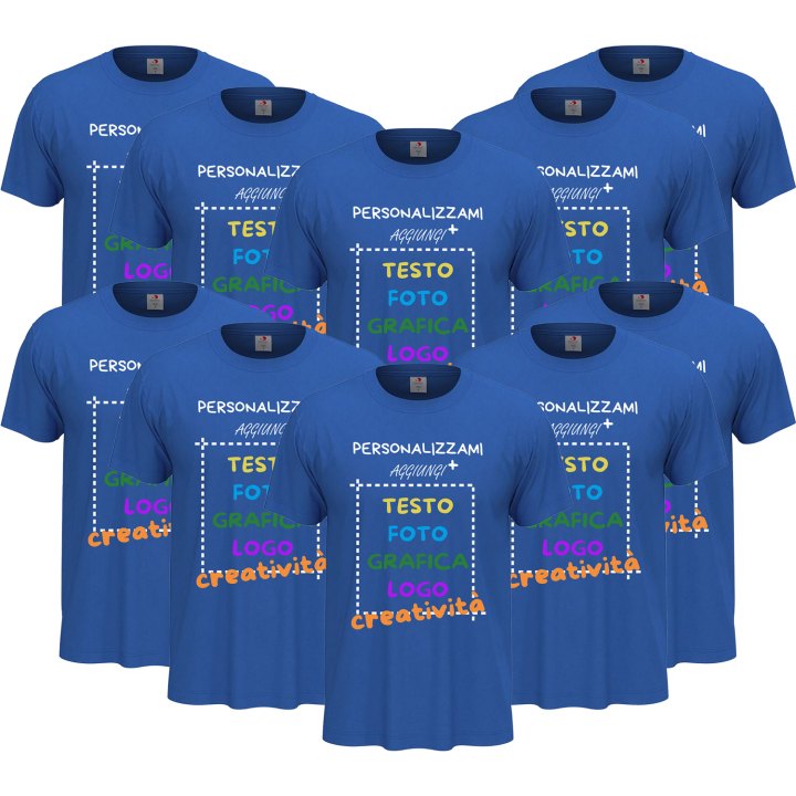 10x T-Shirt manica corta uomo girocollo cotone  vari colori da XXS a 5XL STAMPA DIRETTA su tessuto o DTF PERSONALIZZA CON IL TUO LOGO