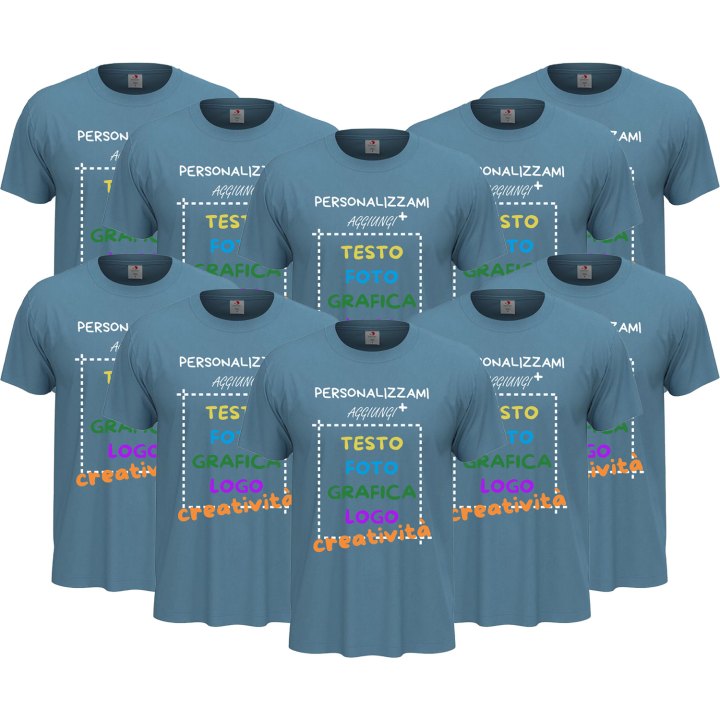 10x T-Shirt manica corta uomo girocollo cotone  vari colori da XXS a 5XL STAMPA DIRETTA su tessuto o DTF PERSONALIZZA CON IL TUO LOGO