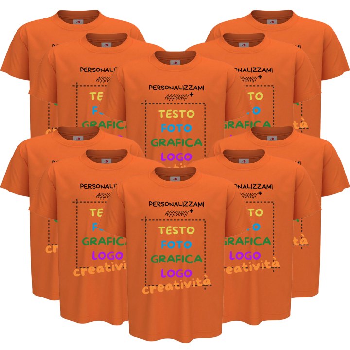 10x T-Shirt manica bambino girocollo cotone pettinato 155 gr vari colori da 1 a 13 anni - PERSONALIZZA CON IL TUO LOGO