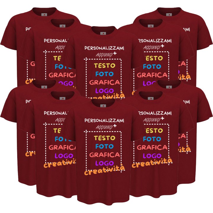 10x T-Shirt manica bambino girocollo cotone pettinato 155 gr vari colori da 1 a 13 anni - PERSONALIZZA CON IL TUO LOGO