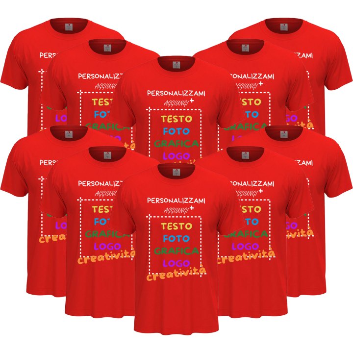 10x T-Shirt manica bambino girocollo cotone pettinato 155 gr vari colori da 1 a 13 anni - PERSONALIZZA CON IL TUO LOGO