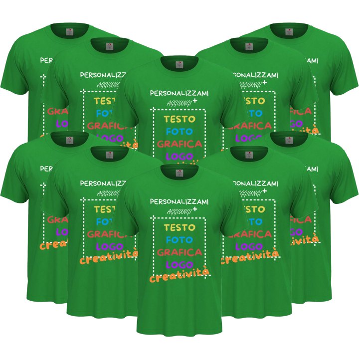 10x T-Shirt manica bambino girocollo cotone pettinato 155 gr vari colori da 1 a 13 anni - PERSONALIZZA CON IL TUO LOGO