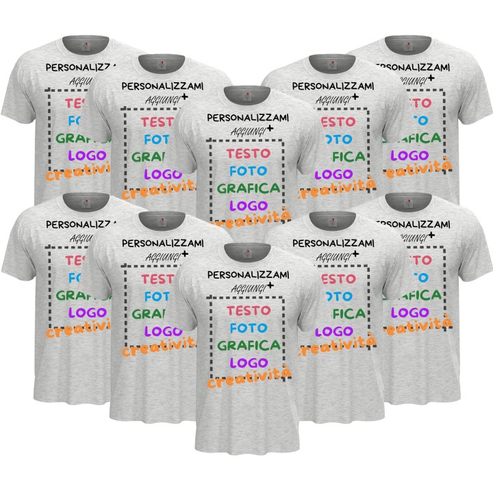 10x T-Shirt manica bambino girocollo cotone pettinato 155 gr vari colori da 1 a 13 anni - PERSONALIZZA CON IL TUO LOGO